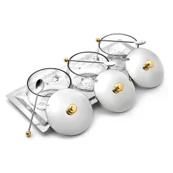 Clearance Godinger Sphere Stainless & Gold 7 Piece Appetizer Server