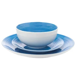 Outlet Godinger Spiral Blue Porcelain 12 Piece Dinnerware Set, Service For 4