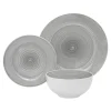 Online Godinger Spiral Grey Porcelain 12 Piece Dinnerware Set, Service For 4