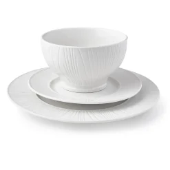 Godinger Starburst Porcelain 12 Piece Dinnerware Set, Service For 4