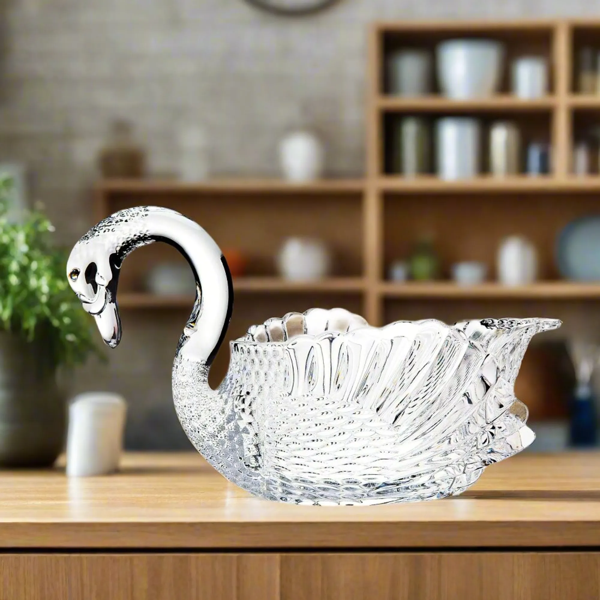 Outlet Godinger Swan Crystal Serving Bowl
