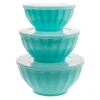 Discount Godinger Teal Fluted 3 Piece Storage Bowl Set