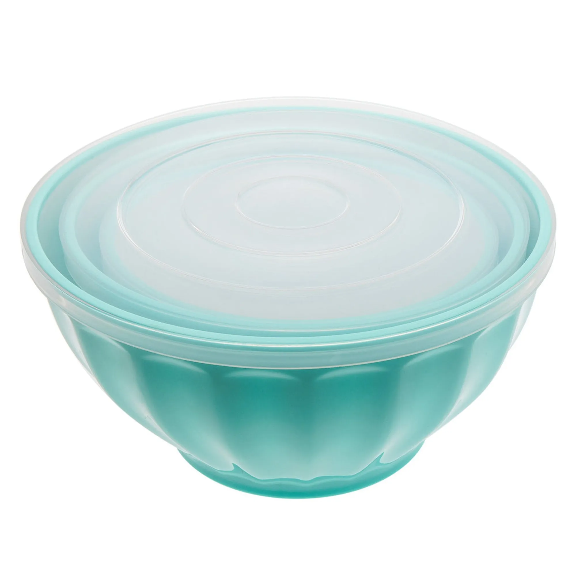 Discount Godinger Teal Fluted 3 Piece Storage Bowl Set