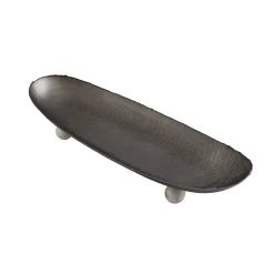 Outlet Godinger Temari Hammered Gunmetal Footed Oval Platter