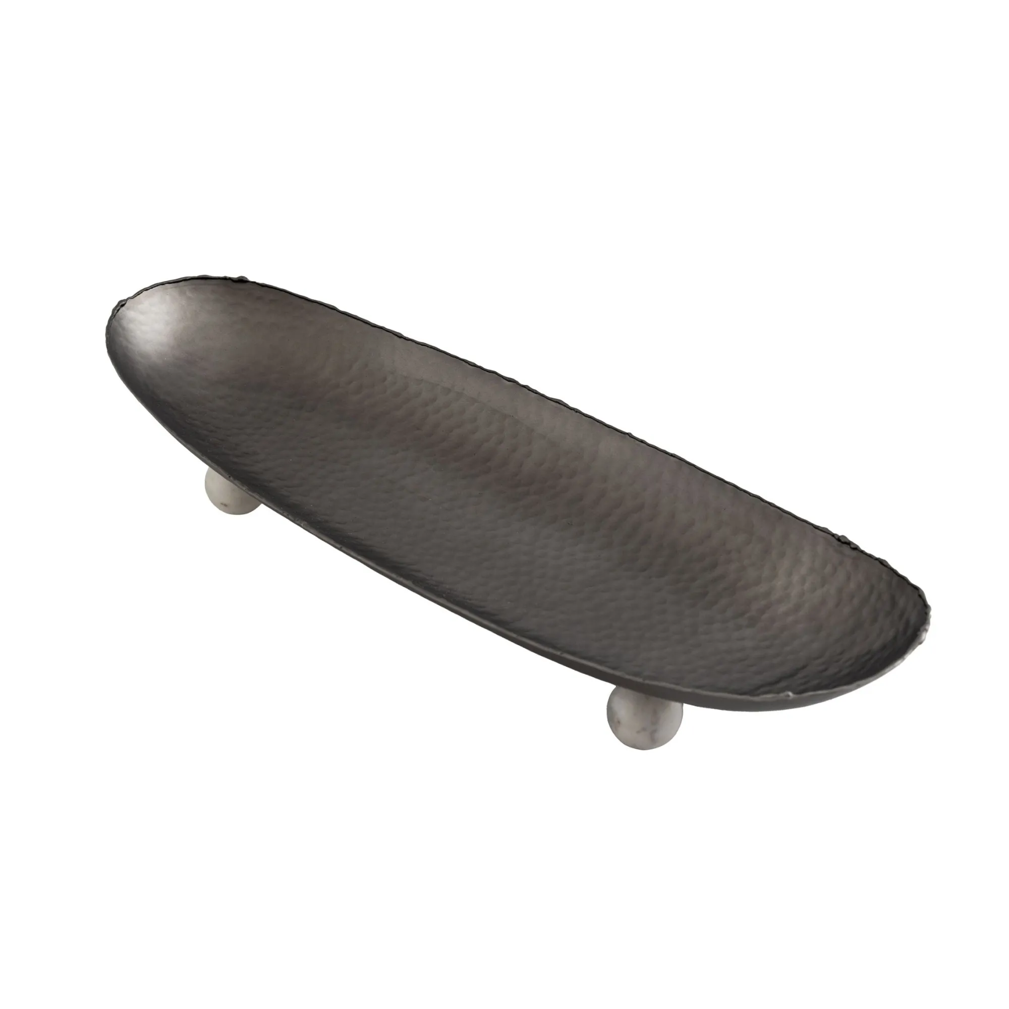 Outlet Godinger Temari Hammered Gunmetal Footed Oval Platter