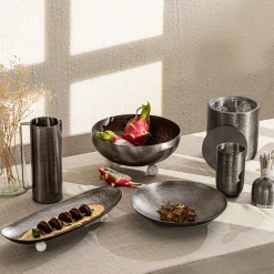 New Godinger Temari Hammered Gunmetal Ice Bucket