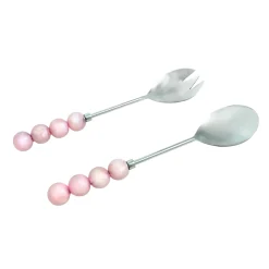 Hot Godinger Temari Light Pink Salad Server Set