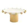 Discount Godinger Temari White & Gold Footed Cake Stand