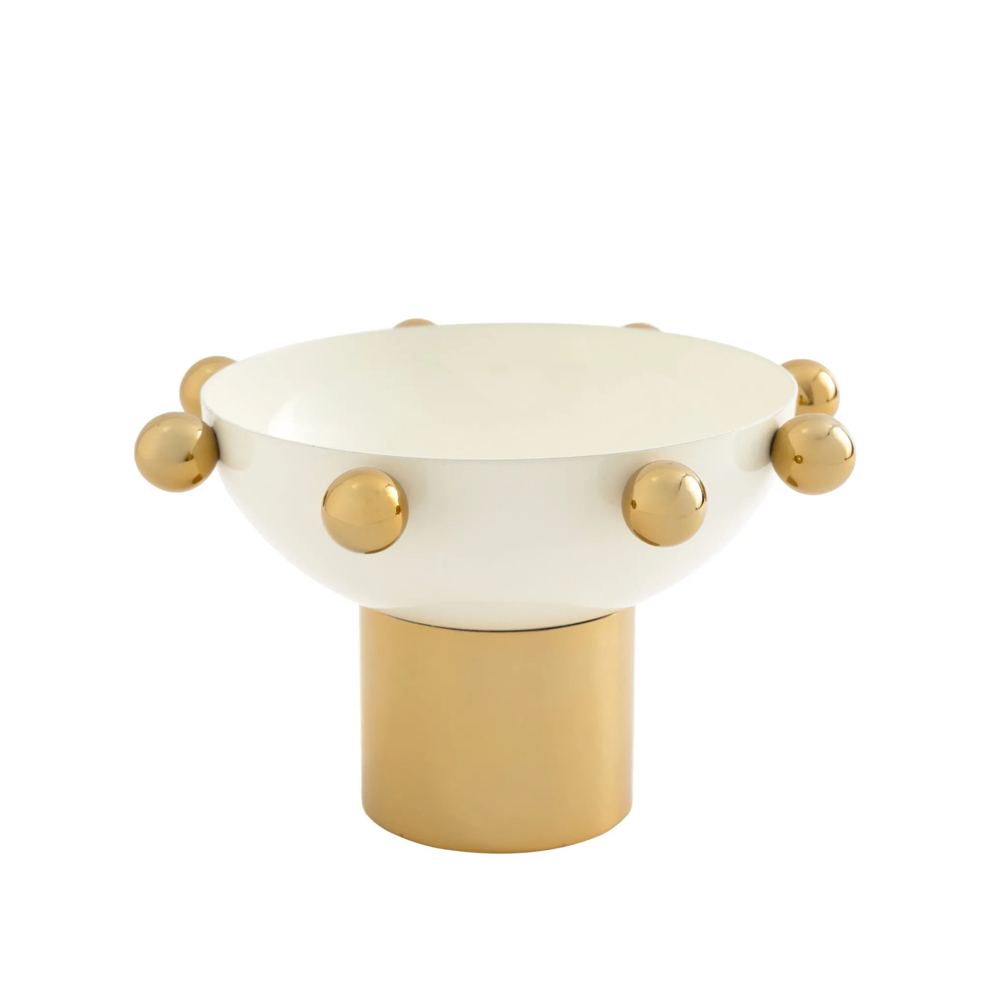 Godinger Temari White & Gold Footed Nut Bowl