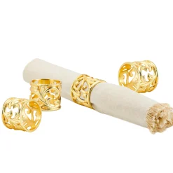 Online Godinger 20th Century Gold Baroque Napkin Ring Set