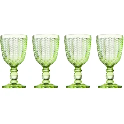 Godinger Twill Green White Wine, Set of 4