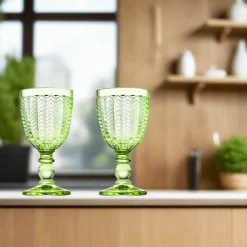 Godinger Twill Green White Wine, Set of 4
