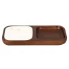 Godinger Variks Wood & Marble Coaster Appetizer