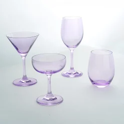 Outlet Godinger Veneto Amethyst Stemless Wine Glass, Set of 4