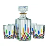 New Godinger Venice 5 Piece Whiskey Decanter Set