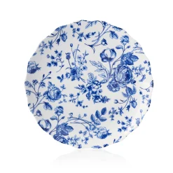 Hot Godinger Vintage Bluetiful Floral Scalloped Dinner Plate