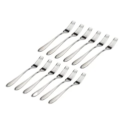 Hot Godinger Wave Sandblasted 18/0 Stainless Steel Salad Fork, Set of 12