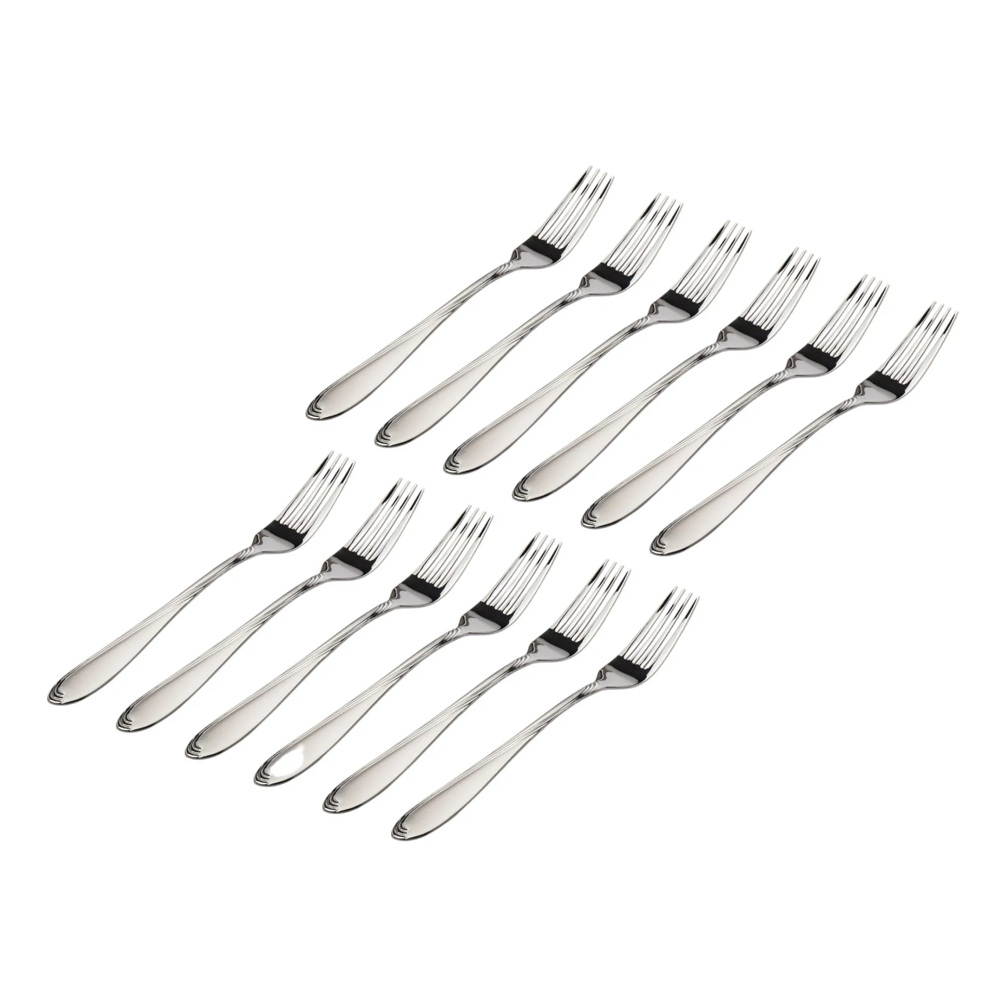 Hot Godinger Wave Sandblasted 18/0 Stainless Steel Salad Fork, Set of 12