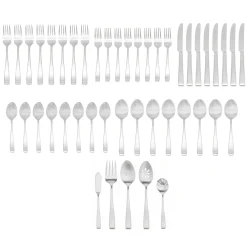 Outlet Godinger Wayland Matte 18/10 Stainless Steel 45 Piece Flatware Set, Service For 8