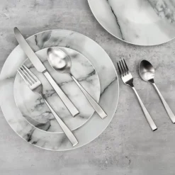Outlet Godinger Wayland Matte 18/10 Stainless Steel 45 Piece Flatware Set, Service For 8