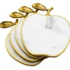 Hot Godinger White Marble Apple Coaster Set