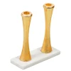 Godinger White Marble Tapered Candlestick