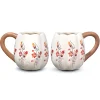 New Godinger White Pumpkin Coffee Mug, Set of 2