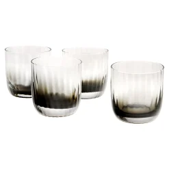 Hot Godinger Wren Black Ombre Double Old Fashion, Set of 4